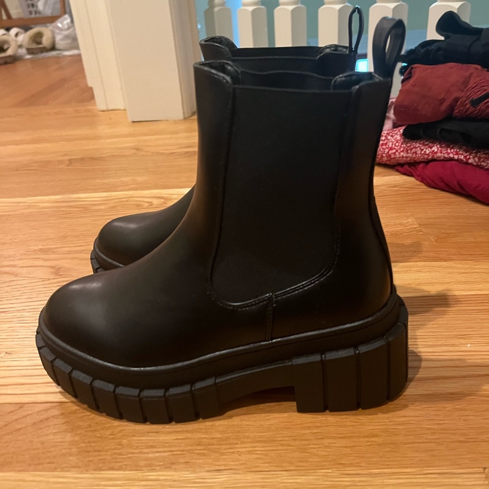Black platform boots